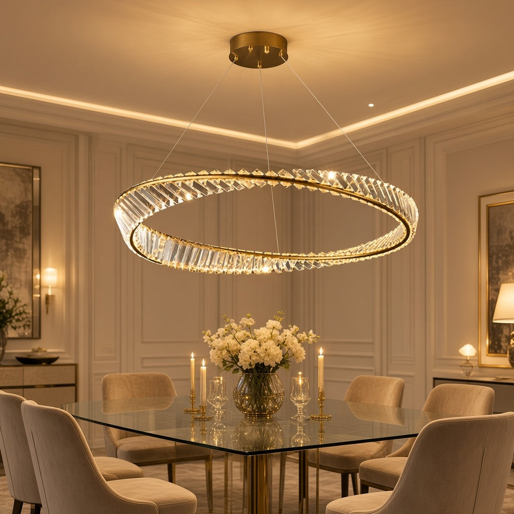 Crystal Ring LED Chandelier
