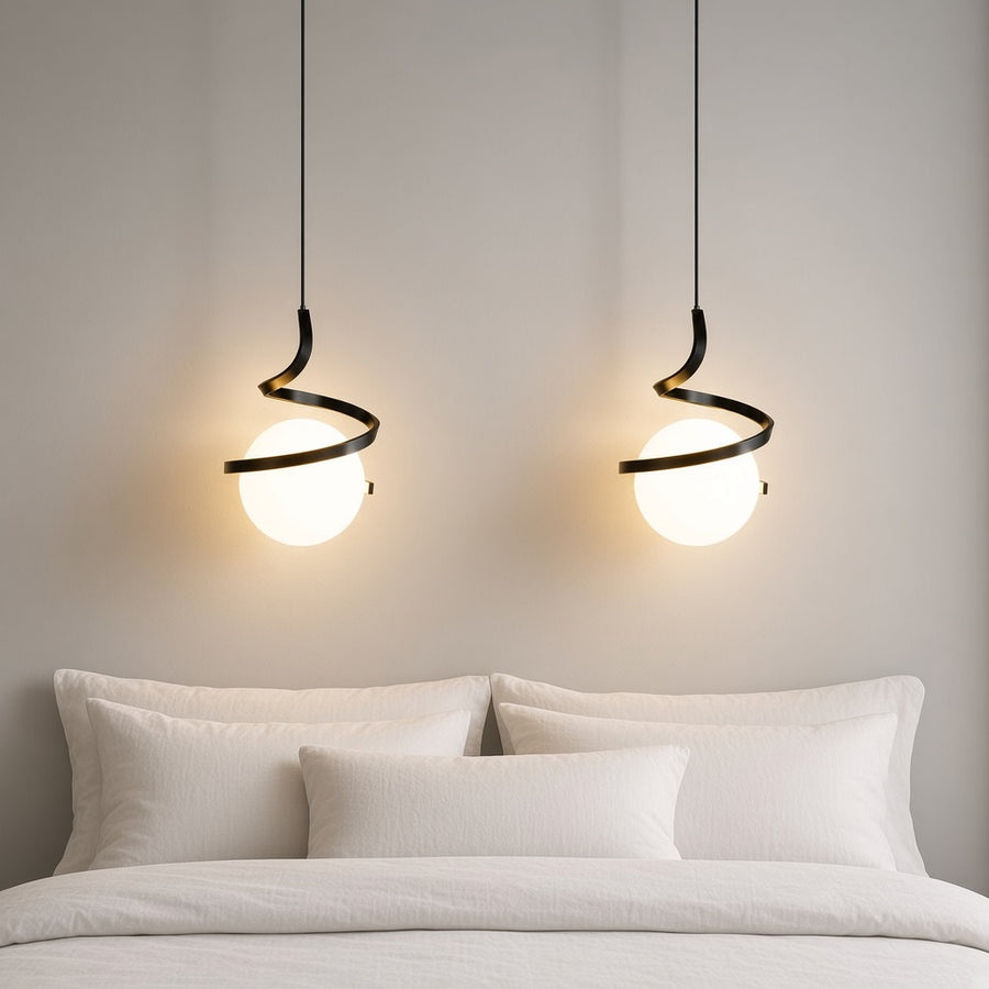 Nordic Shell and Glass Globe LED Pendant