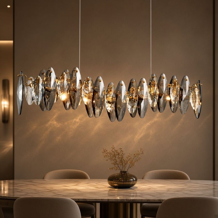 Linear Crystal Branch Chandelier