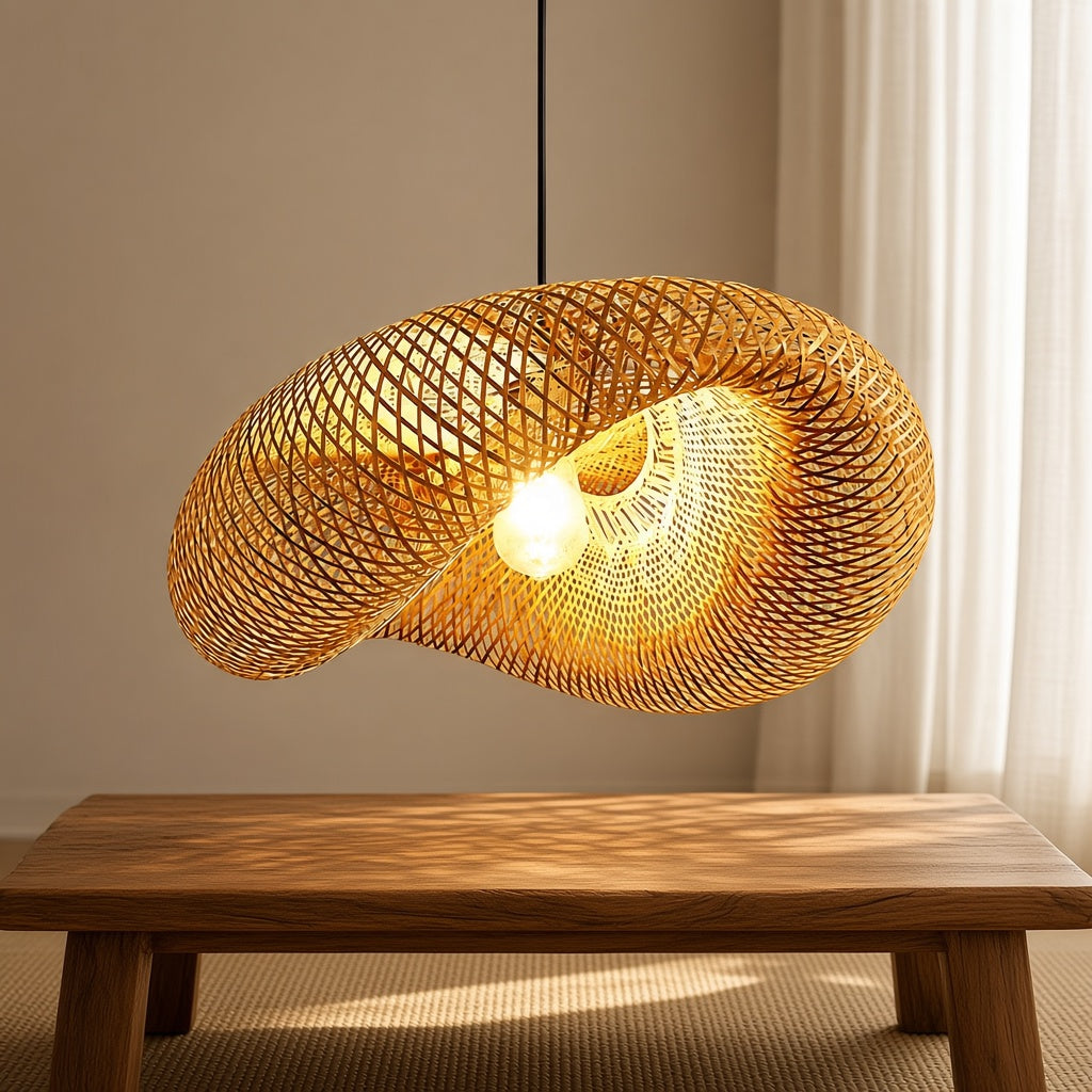 Woven Bamboo Pendant Light