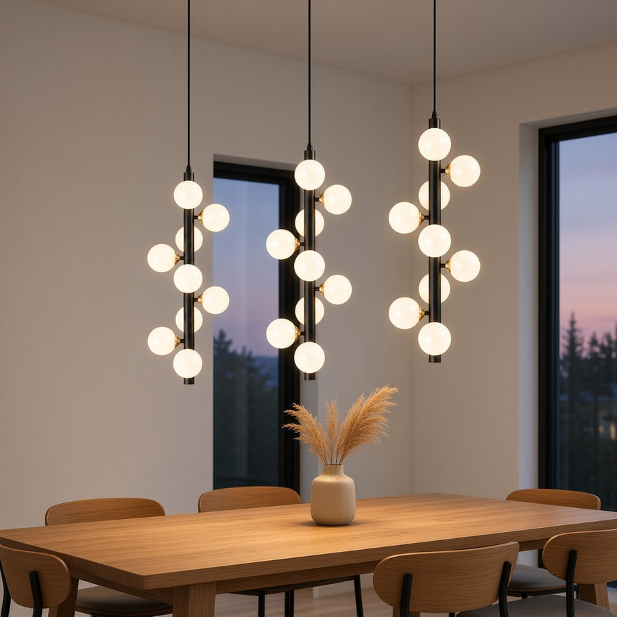 Copper Molecular Glass Ball Chandelier