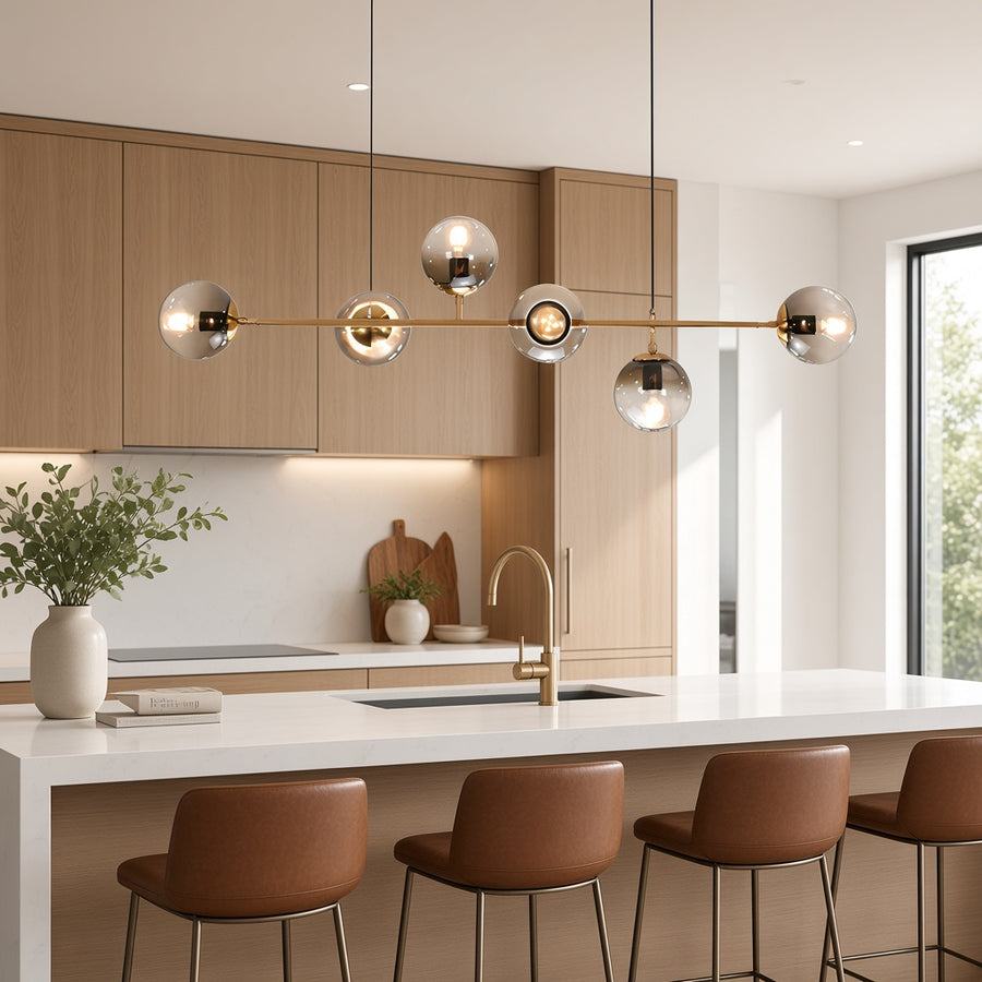 Loft Bubble Glass Linear Chandelier