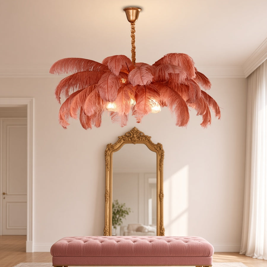 Ostrich Feather Chandelier