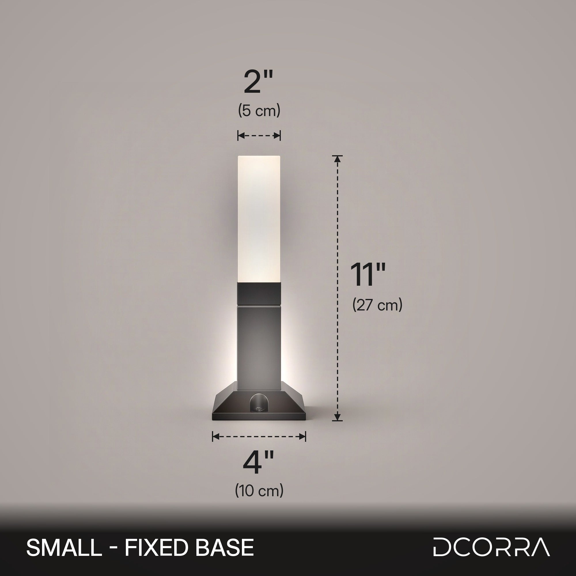 Square LED Bollard Path Light - Small fixed base dimensions
