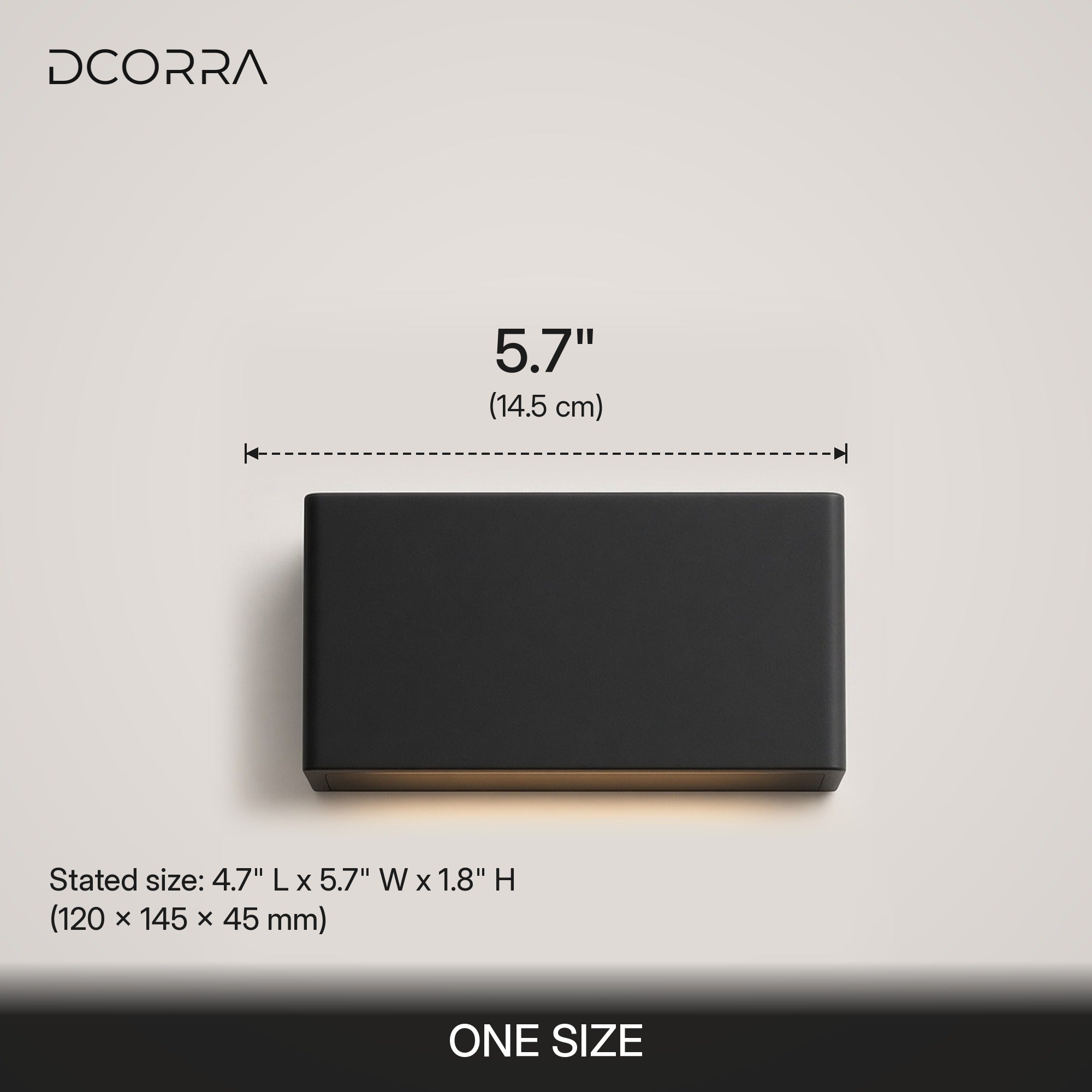 Compact Arched LED Wall Light - one size dimensions