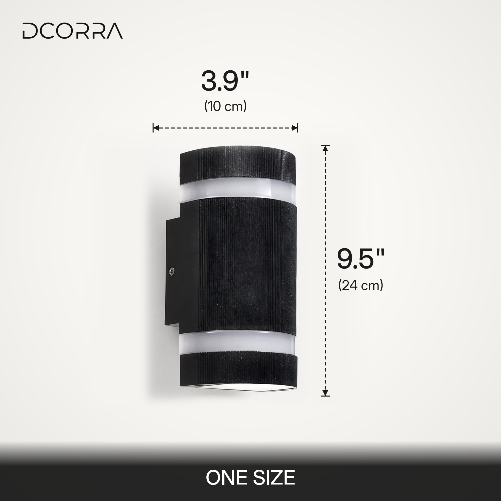 Curved Up & Down LED Wall Sconce - one size dimensions