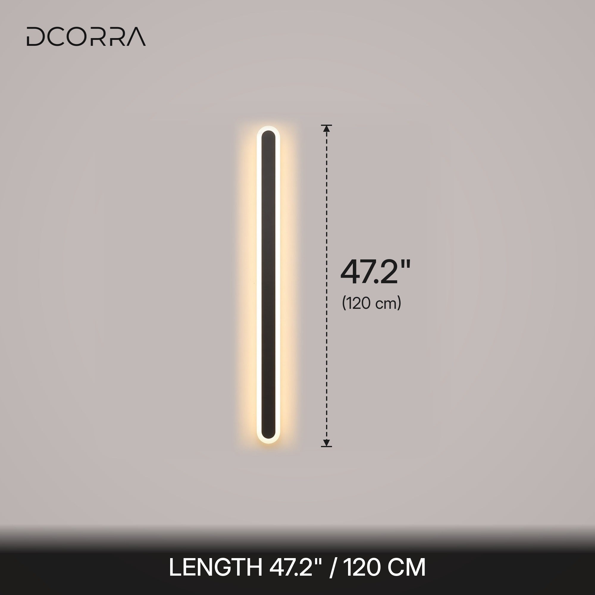 Laser-Cut Iron Linear LED Wall Light - 47.2" length dimensions
