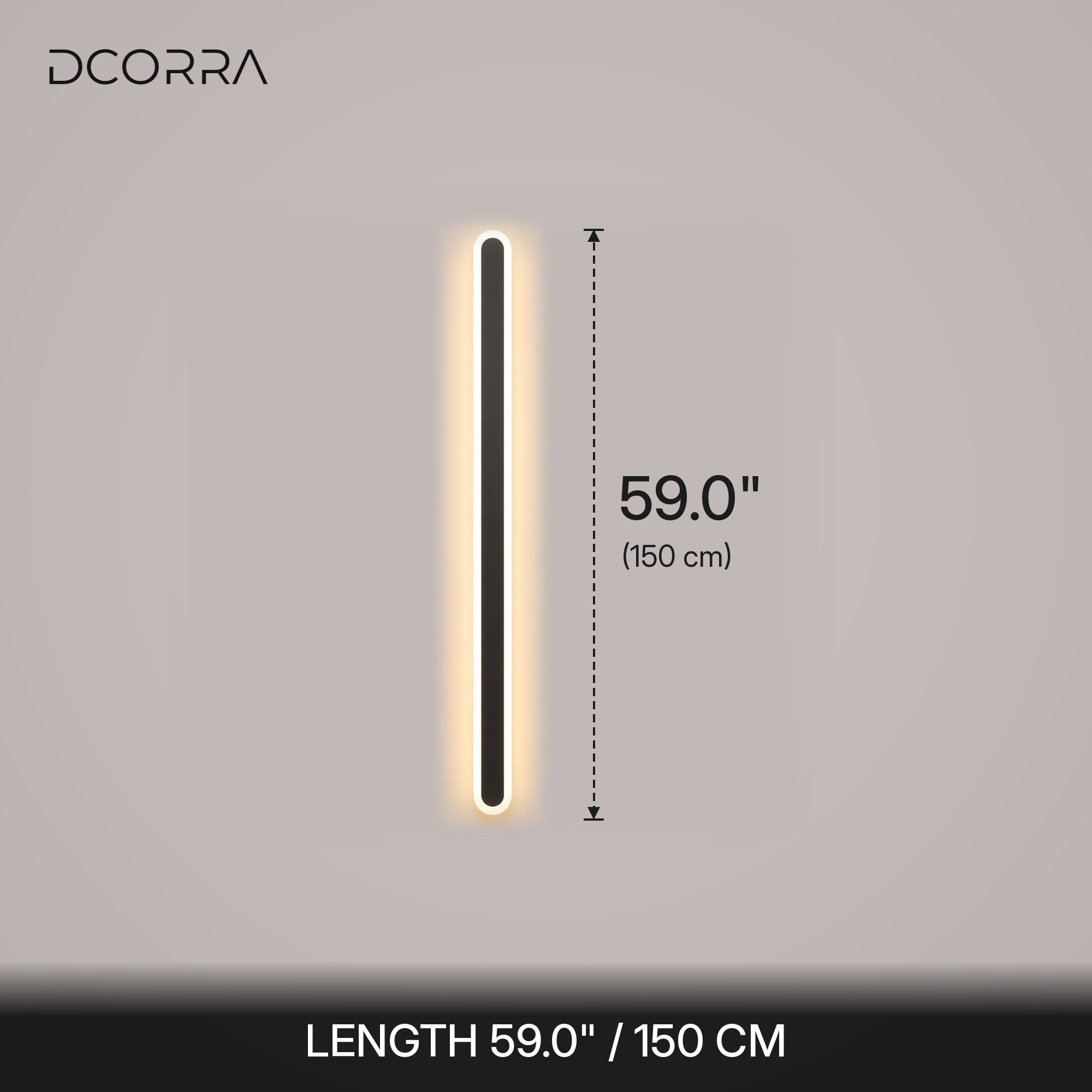 Laser-Cut Iron Linear LED Wall Light - 59.0" length dimensions