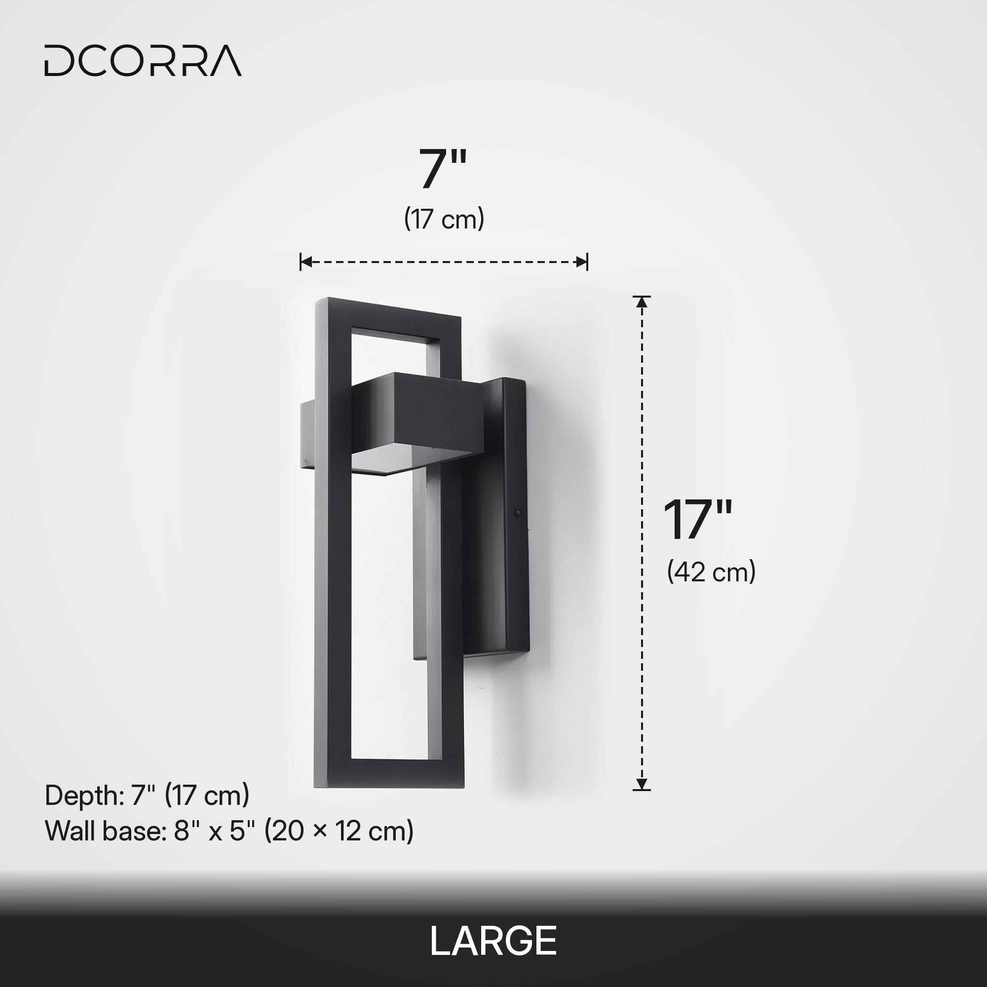 Open Frame Stainless Steel Wall Light - Large dimensions