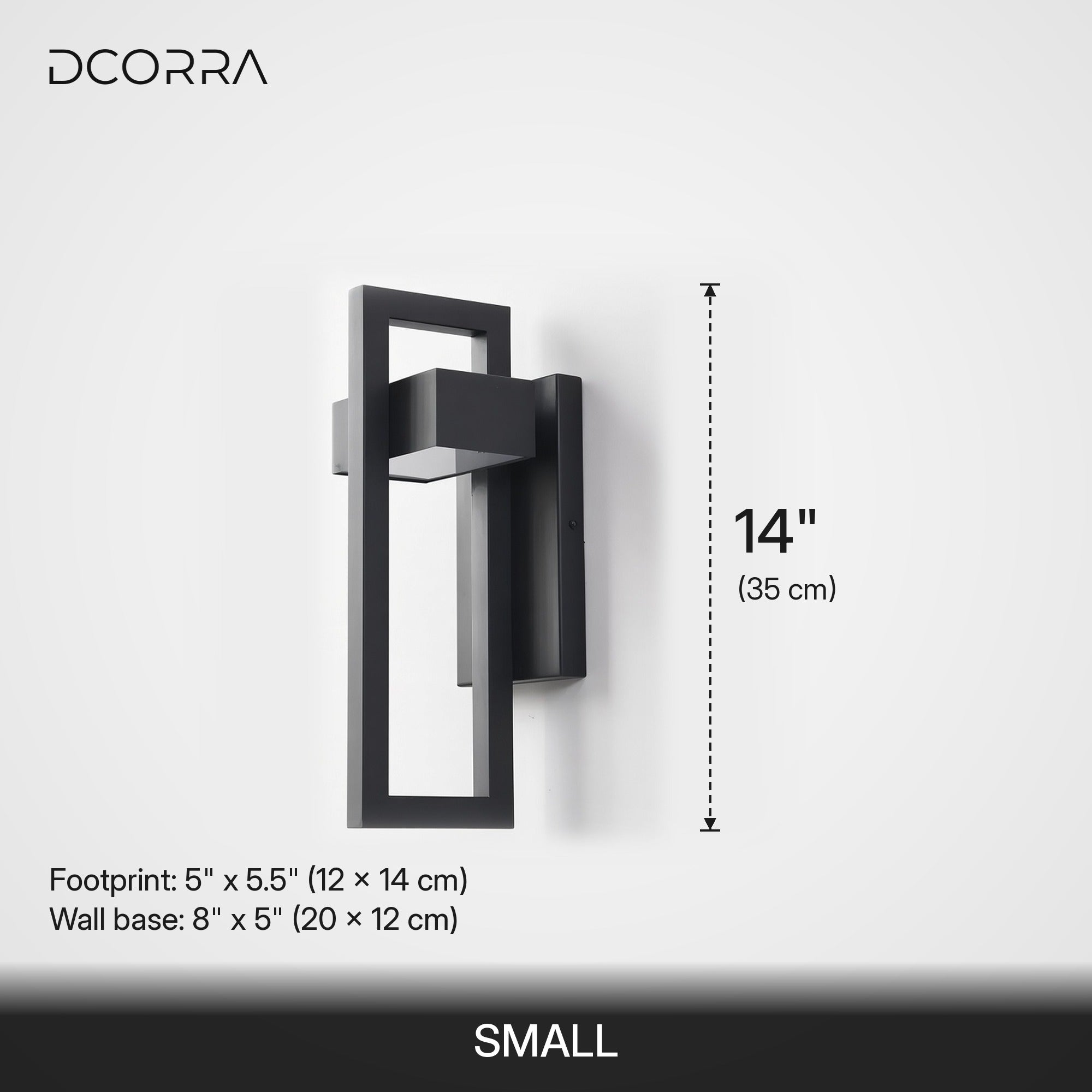 Open Frame Stainless Steel Wall Light - Small dimensions