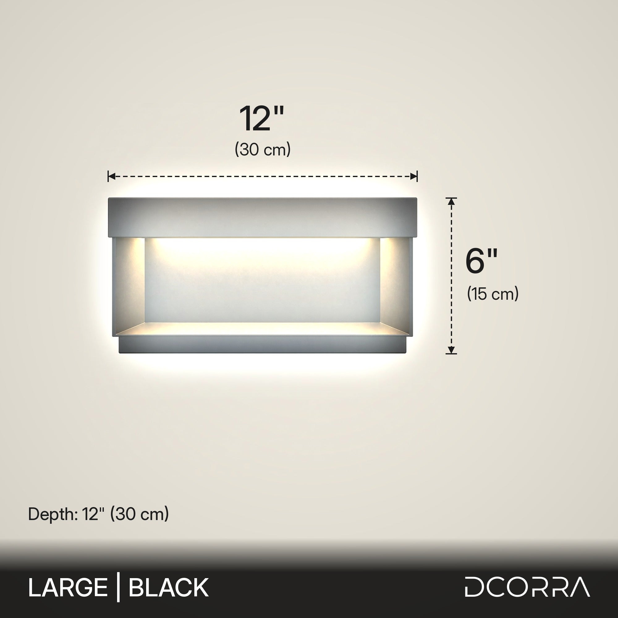 Square Solar Light with Recessed Glow - Large dimensions