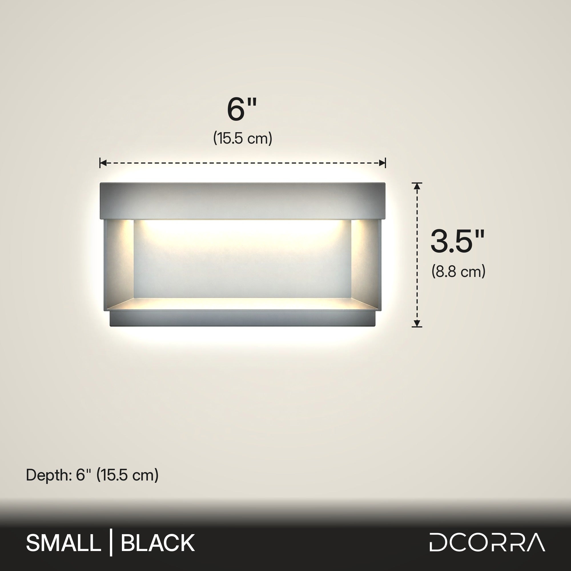 Square Solar Light with Recessed Glow - Small dimensions