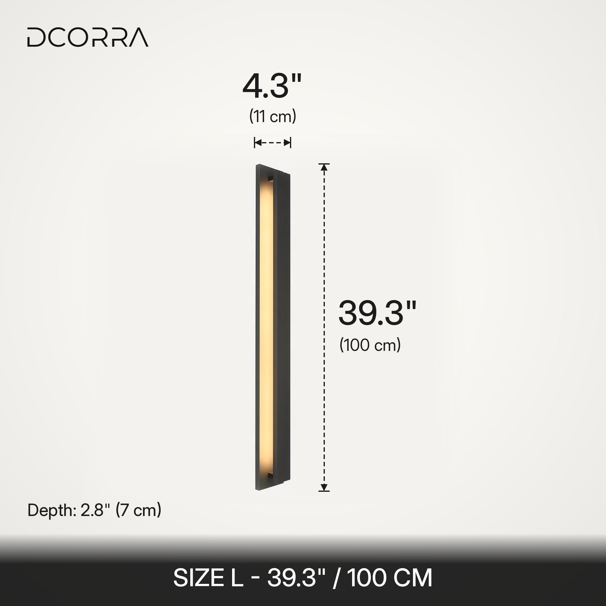 Stainless Steel Linear LED Wall Light - Large dimensions