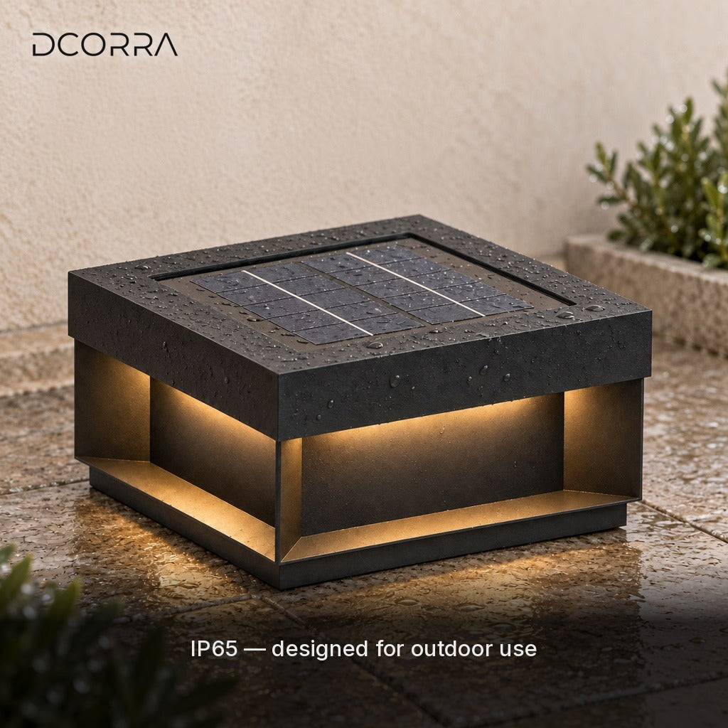Square Solar Light with Recessed Glow - IP65 outdoor use