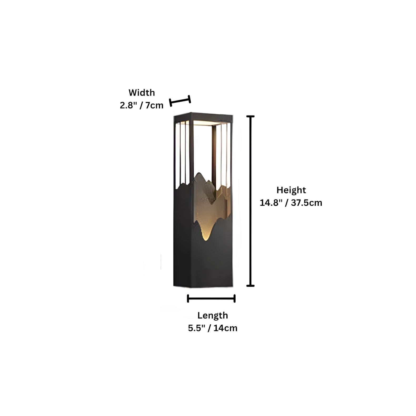 Decorative Panel LED Wall Lamp - Solar or Wired - 14.76 inch / 37.5cm