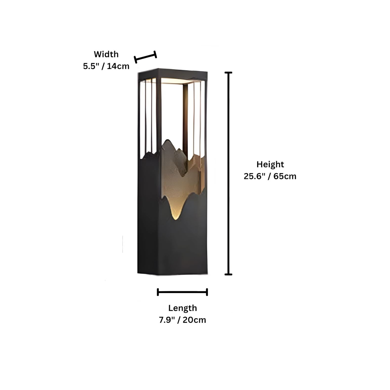 Decorative Panel LED Wall Lamp - Solar or Wired - 25.6 inch / 65cm