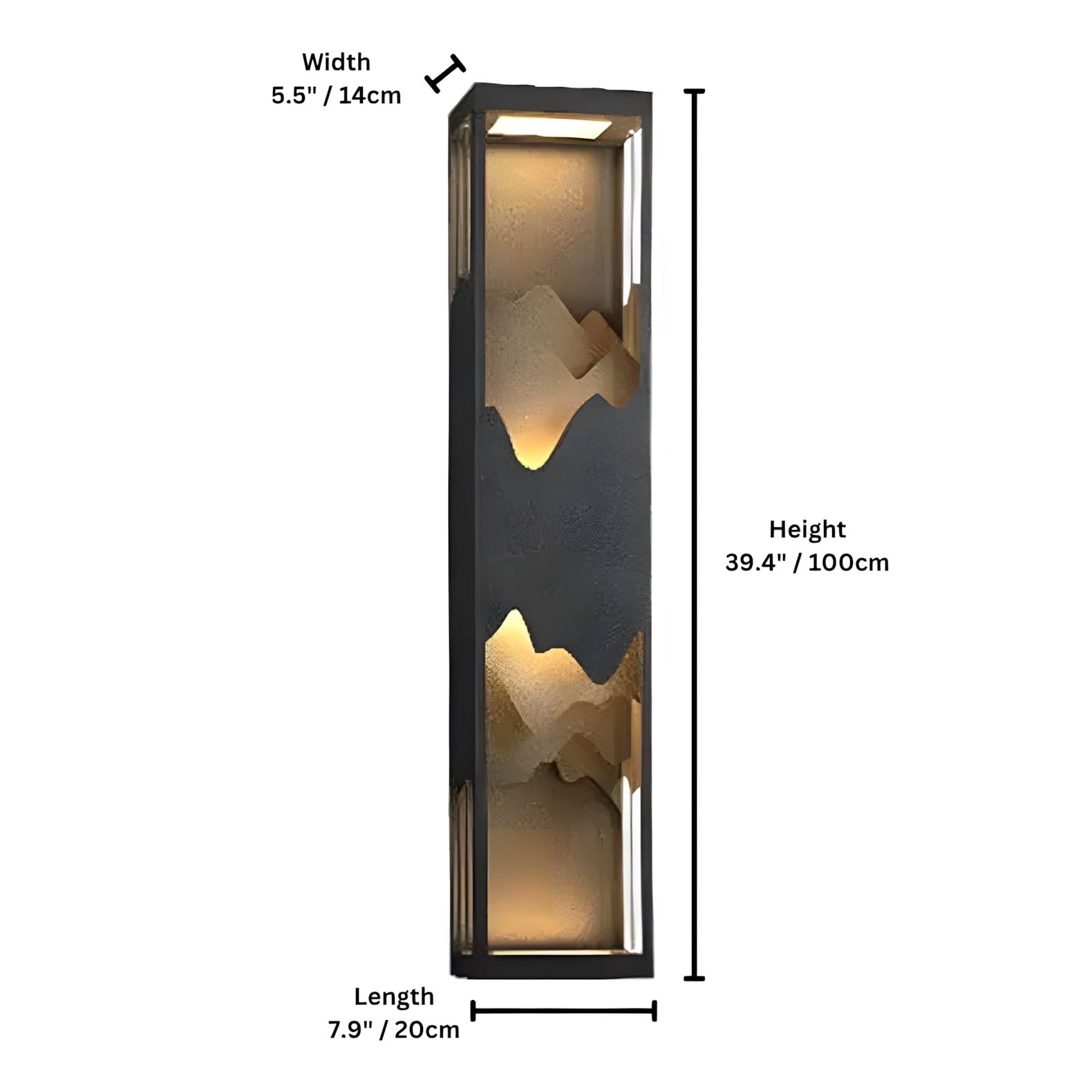 Decorative Panel LED Wall Lamp - Solar or Wired - 39.4 inch / 100cm
