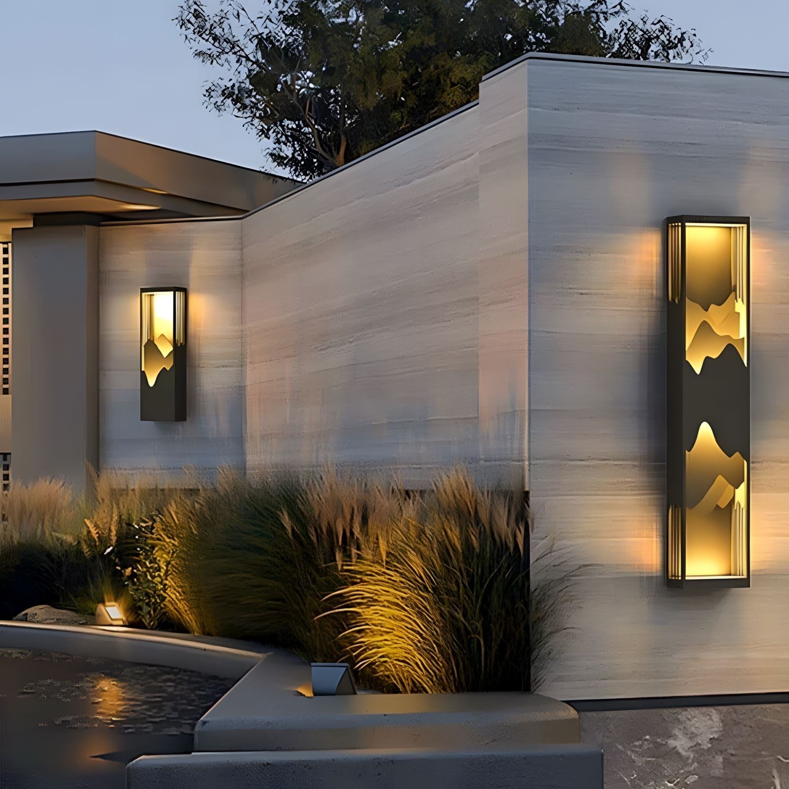 Decorative Panel LED Wall Lamp - Solar or Wired - view 2
