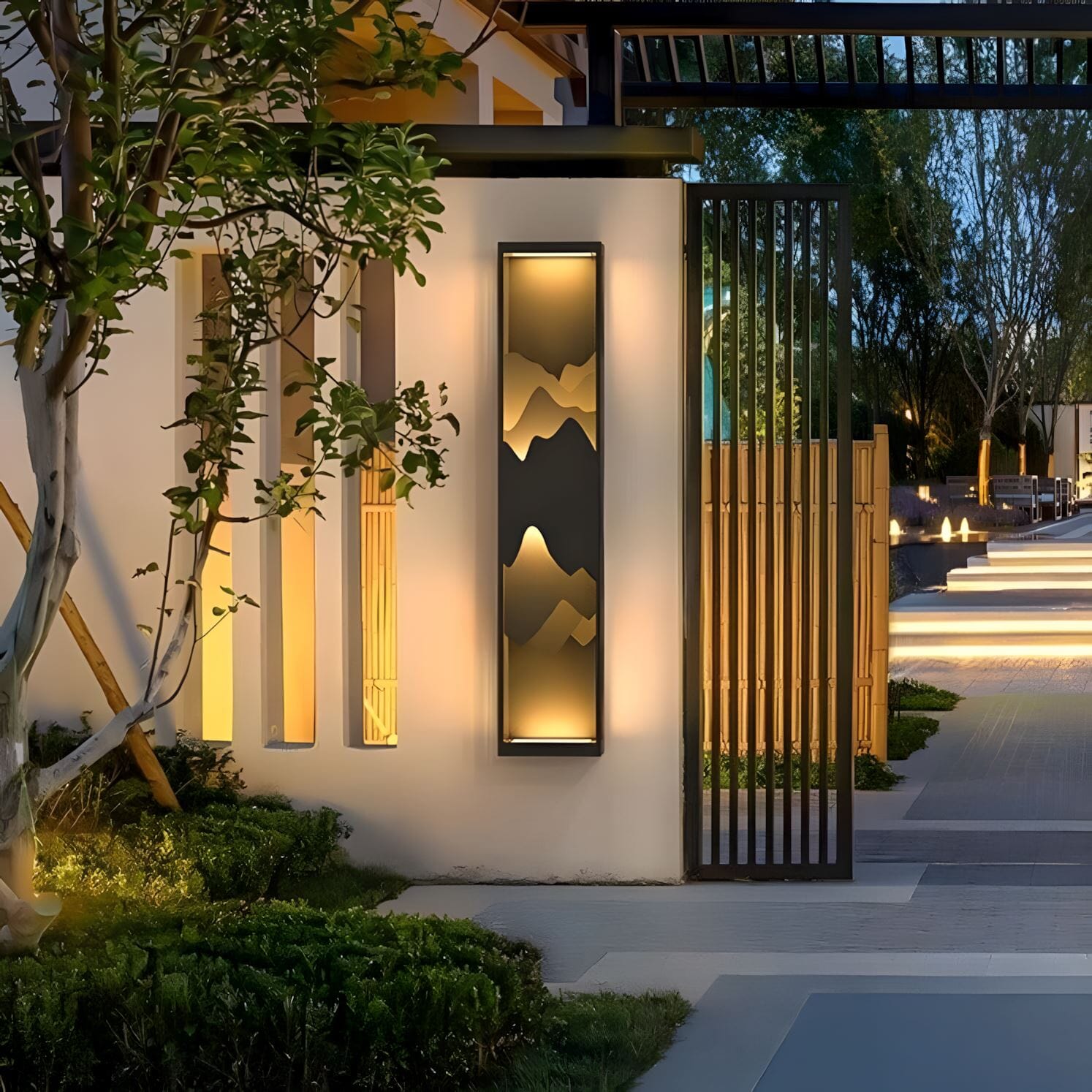 Decorative Panel LED Wall Lamp - Solar or Wired - view 3