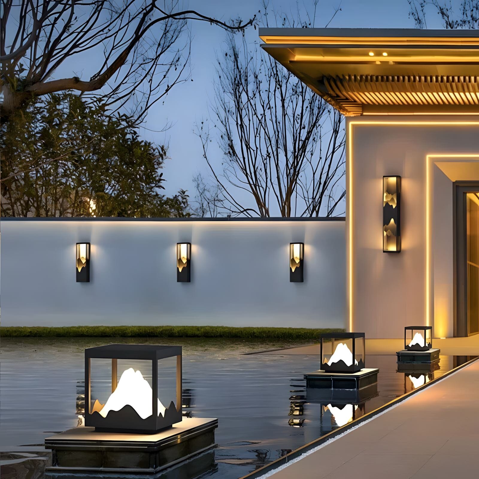 Decorative Panel LED Wall Lamp - Solar or Wired - view 4