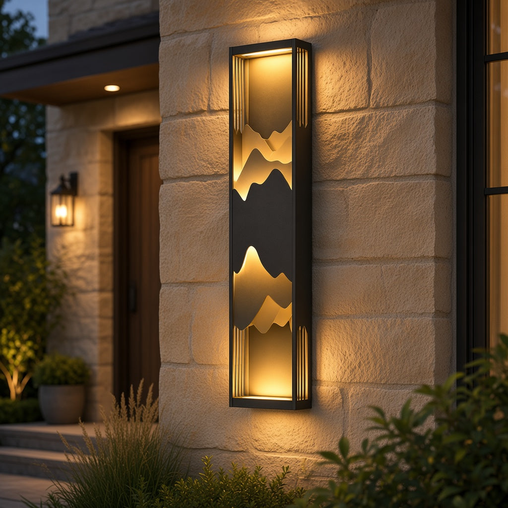 Decorative Panel LED Wall Lamp - Solar or Wired