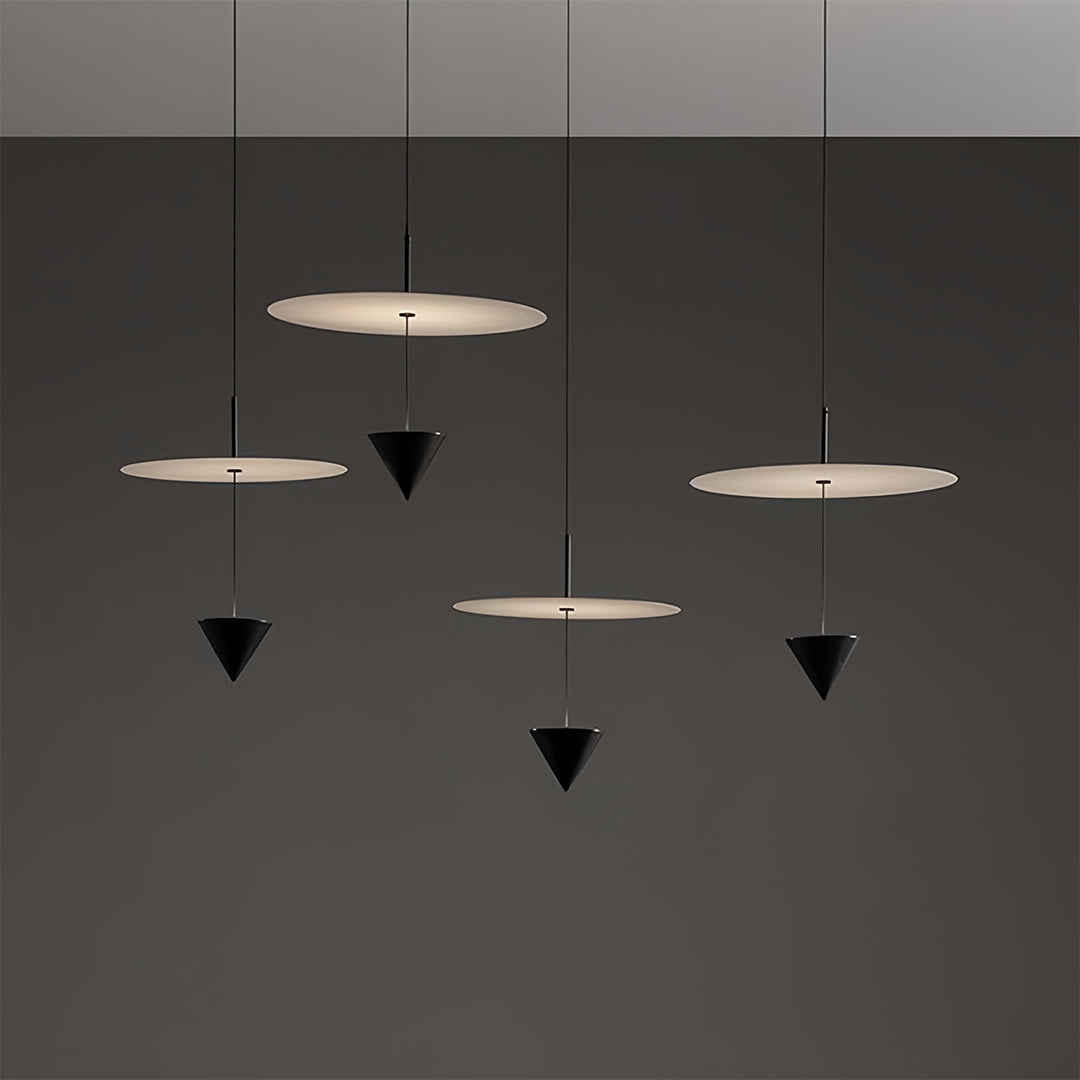Disc and Cone Minimalist LED Pendant Light - Small / Warm White (3000K)