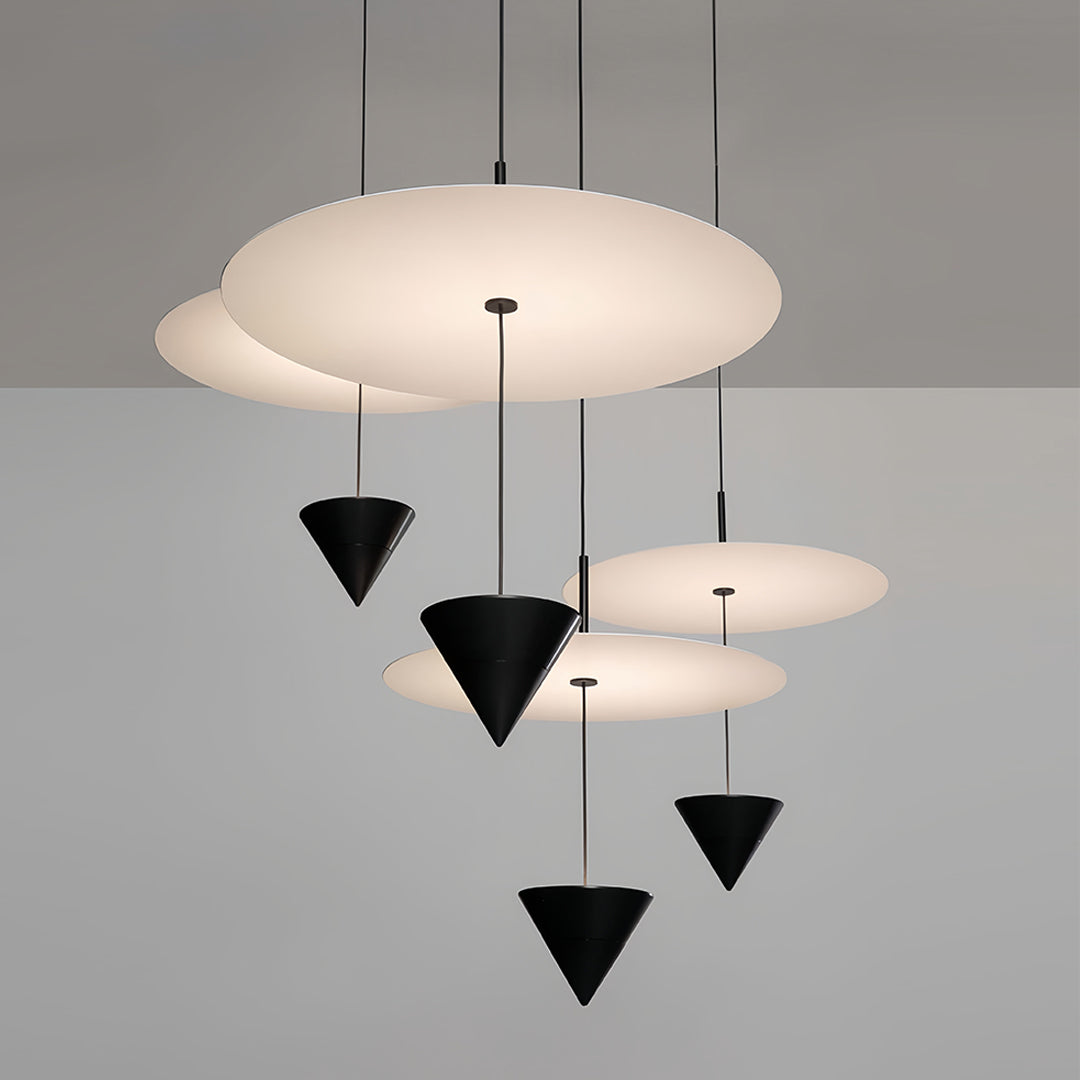 Disc and Cone Minimalist LED Pendant Light - Small / Cool White (6000K)