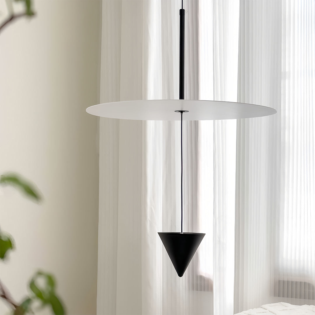 Disc and Cone Minimalist LED Pendant Light - Large / Cool White (6000K)