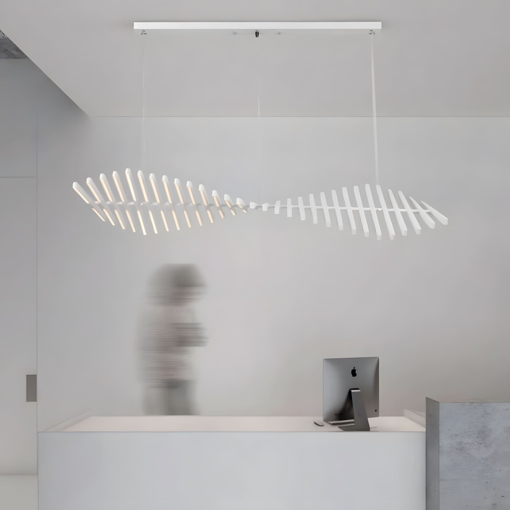 Double Helix LED Linear Chandelier with Remote - view 14