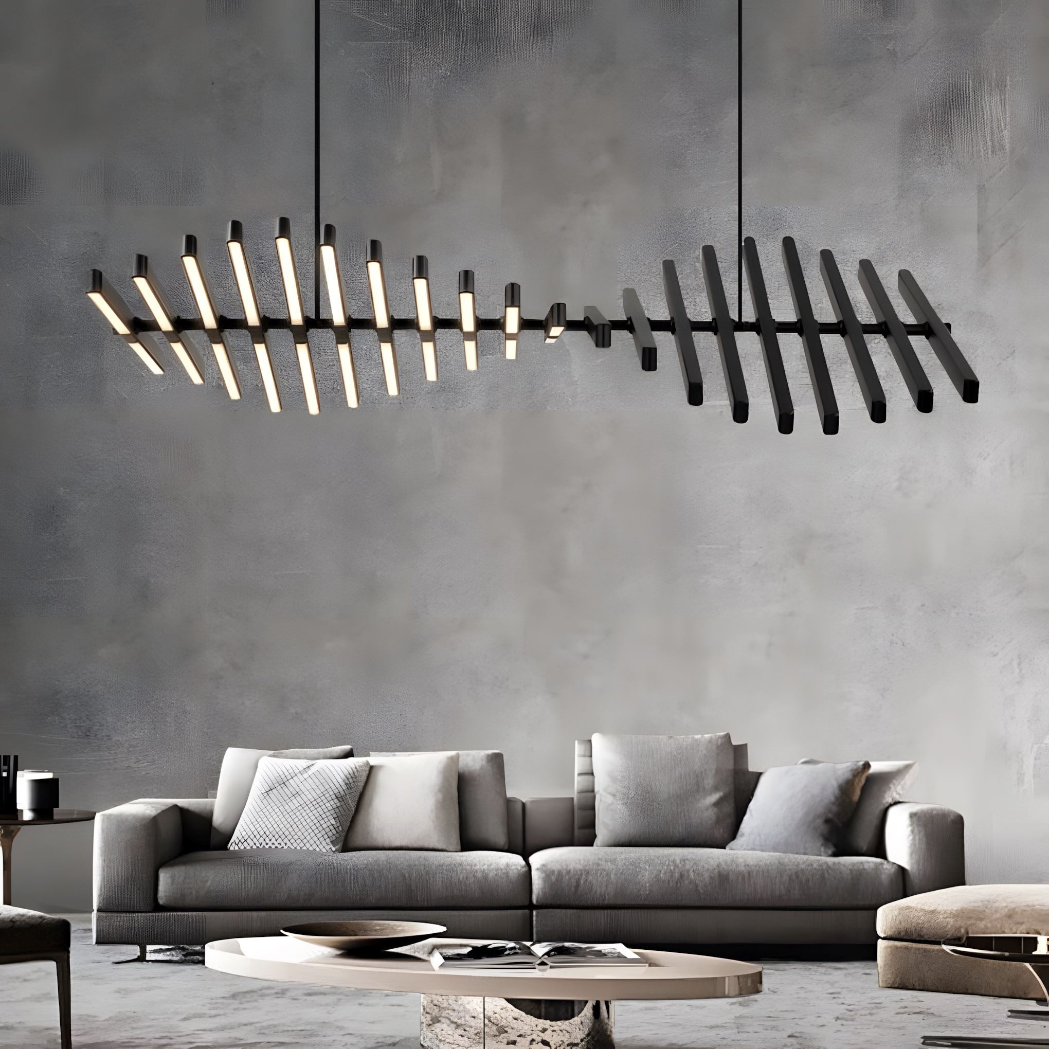 Double Helix LED Linear Chandelier with Remote - view 2