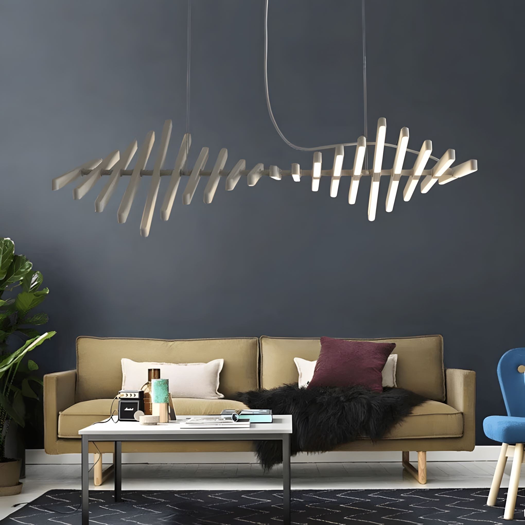 Double Helix LED Linear Chandelier with Remote - view 4