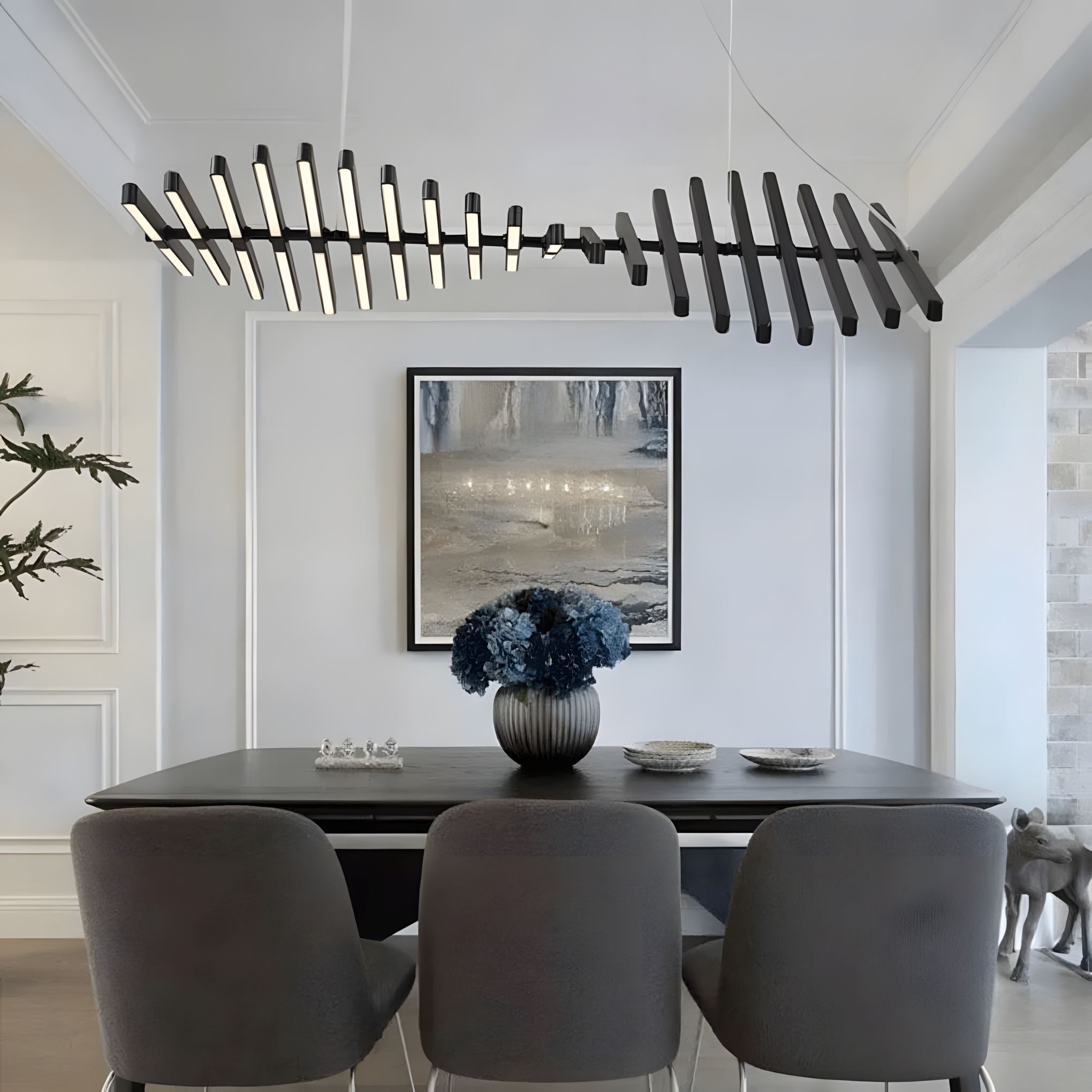 Double Helix LED Linear Chandelier with Remote - view 5