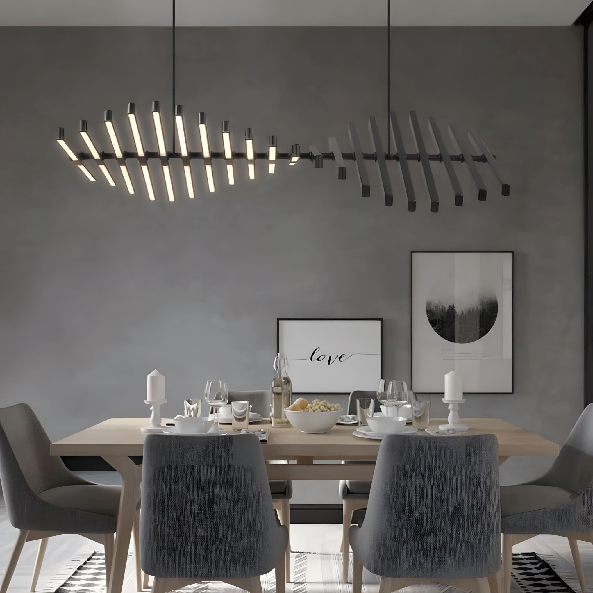 Double Helix LED Linear Chandelier with Remote - view 6