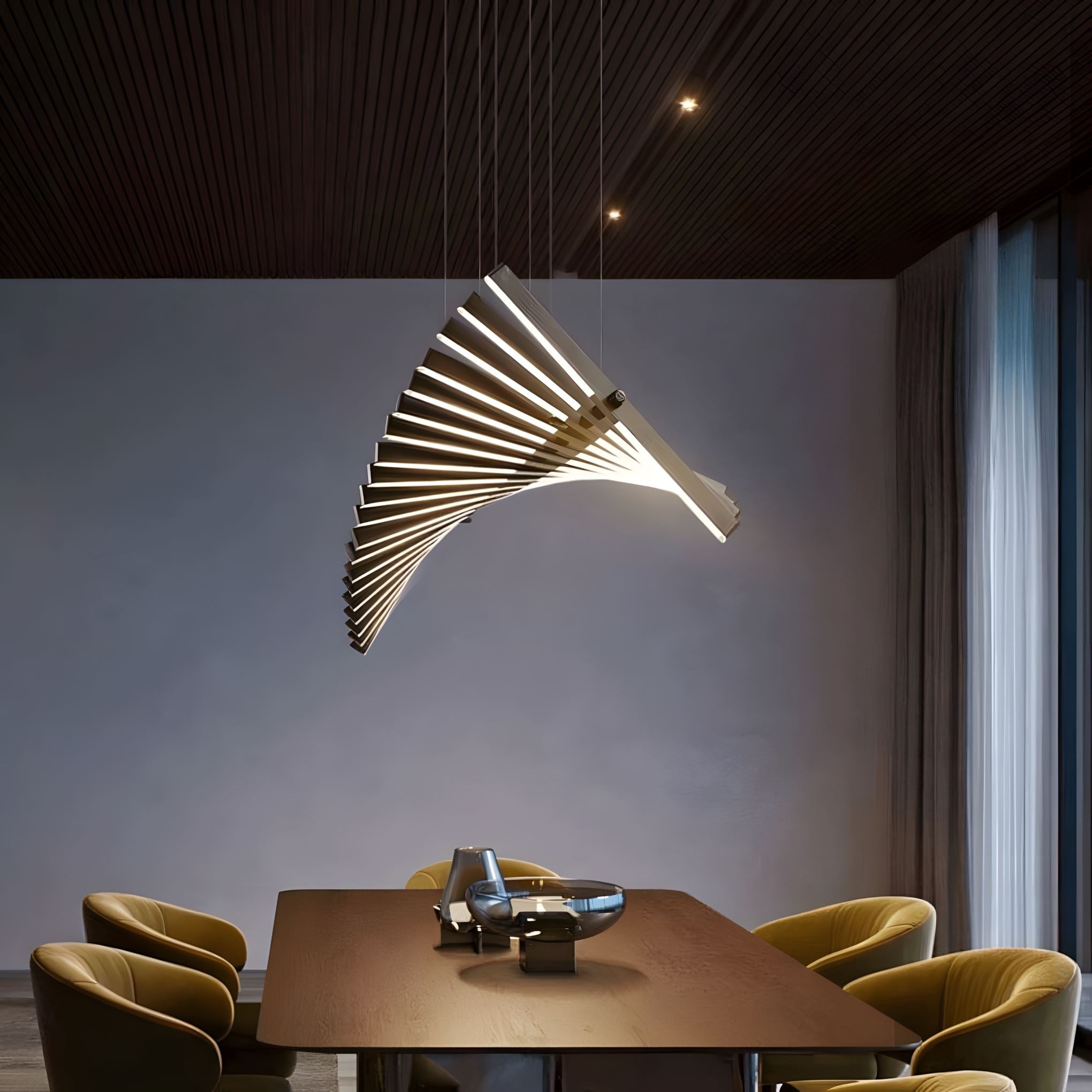 Double Helix LED Linear Chandelier with Remote - view 7