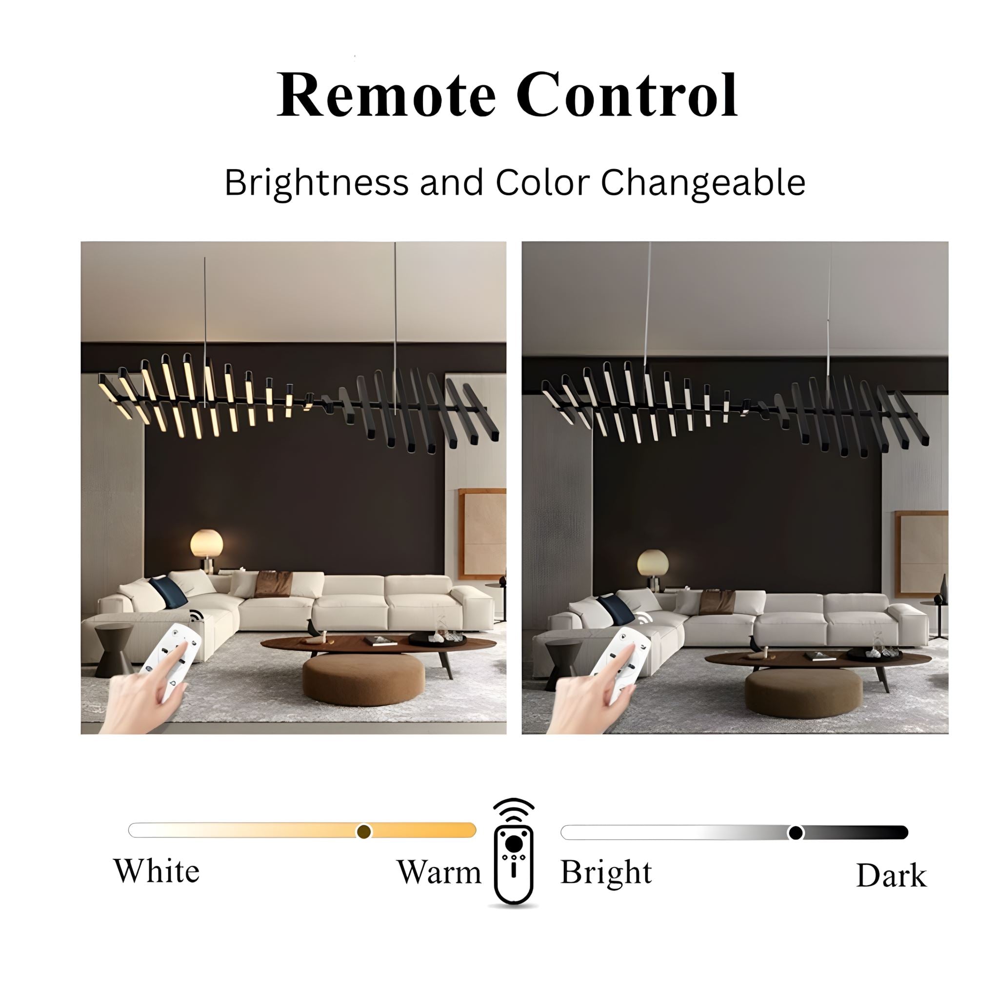 Double Helix LED Linear Chandelier with Remote - view 9