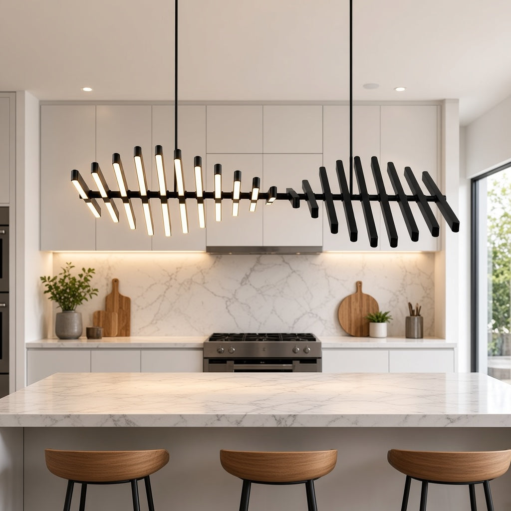 Double Helix LED Linear Chandelier with Remote