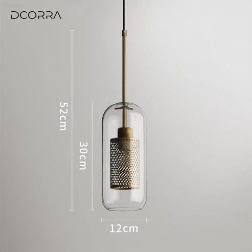 Double-Layer Mesh and Glass Pendant Light - Capsule ∅ 4.7″