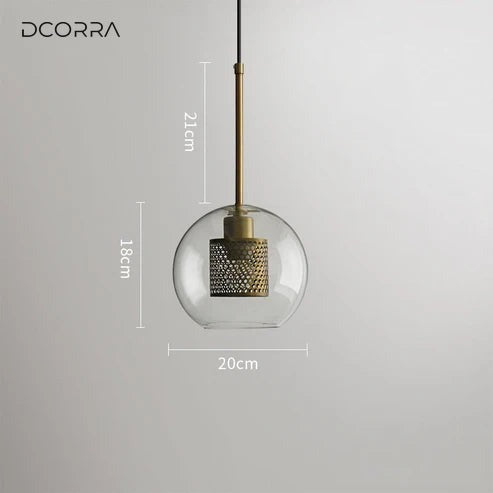 Double-Layer Mesh and Glass Pendant Light