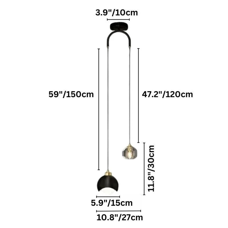 Modern Crystal Pendant dimensions