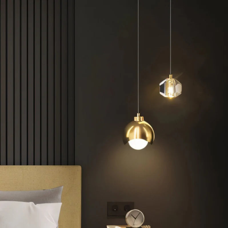 Modern Crystal Pendant in a bedroom