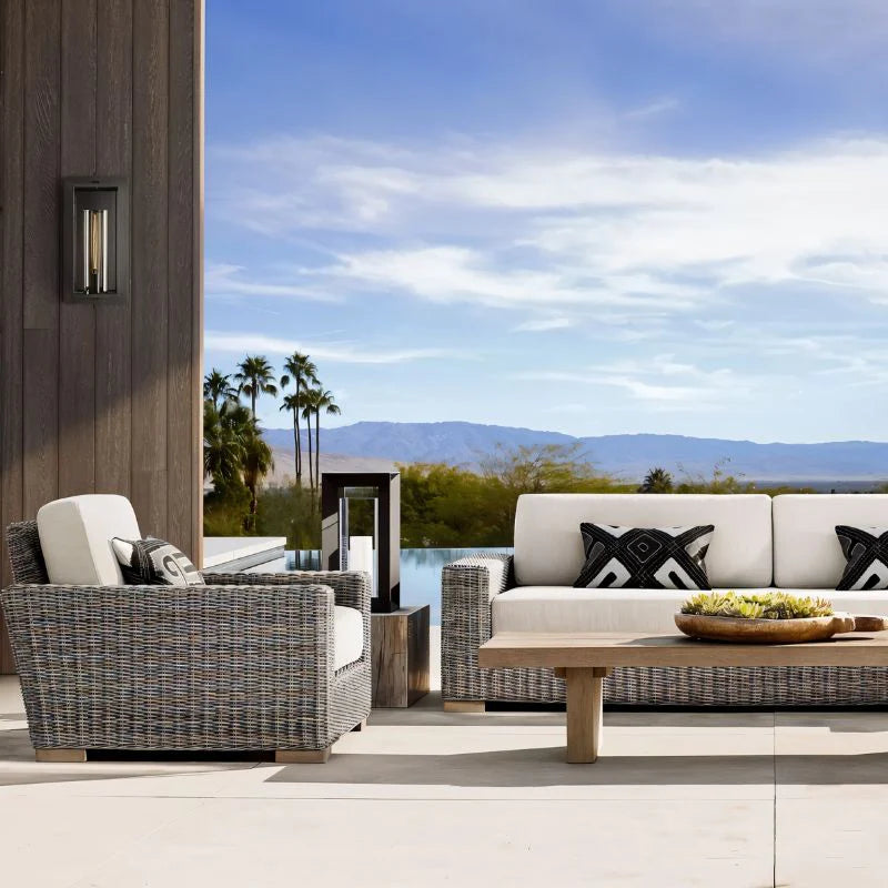 Premium Brass & Crystal Wall Fixture on a patio