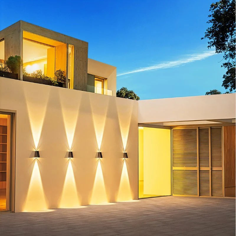 Modern Solar-Powered Wall Lamp on an exterior wall