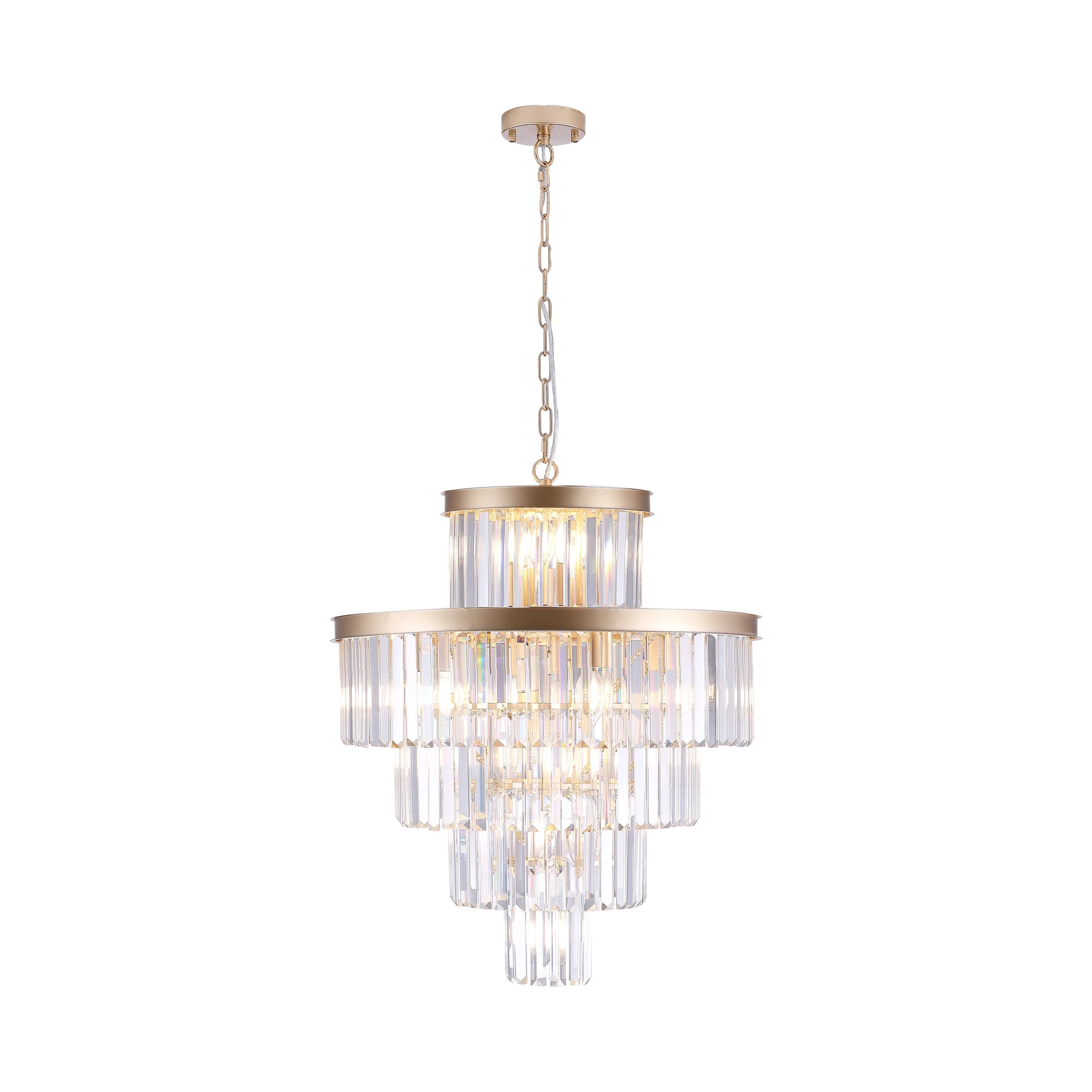 Five-Tier Crystal Gold Ring Chandelier - view 7