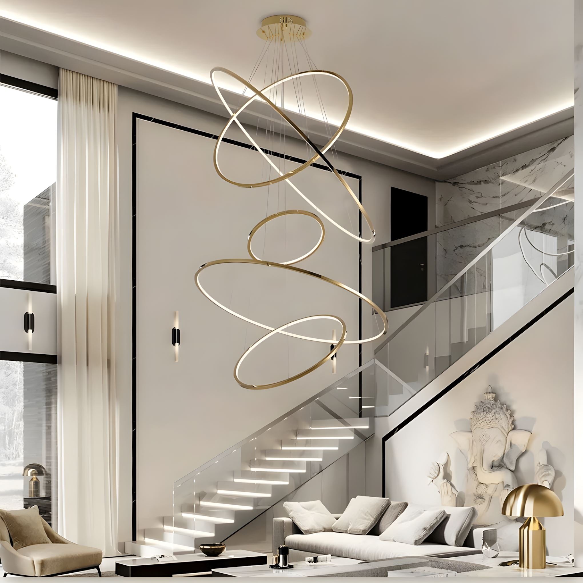 Floating LED Rings Chandelier - view 13