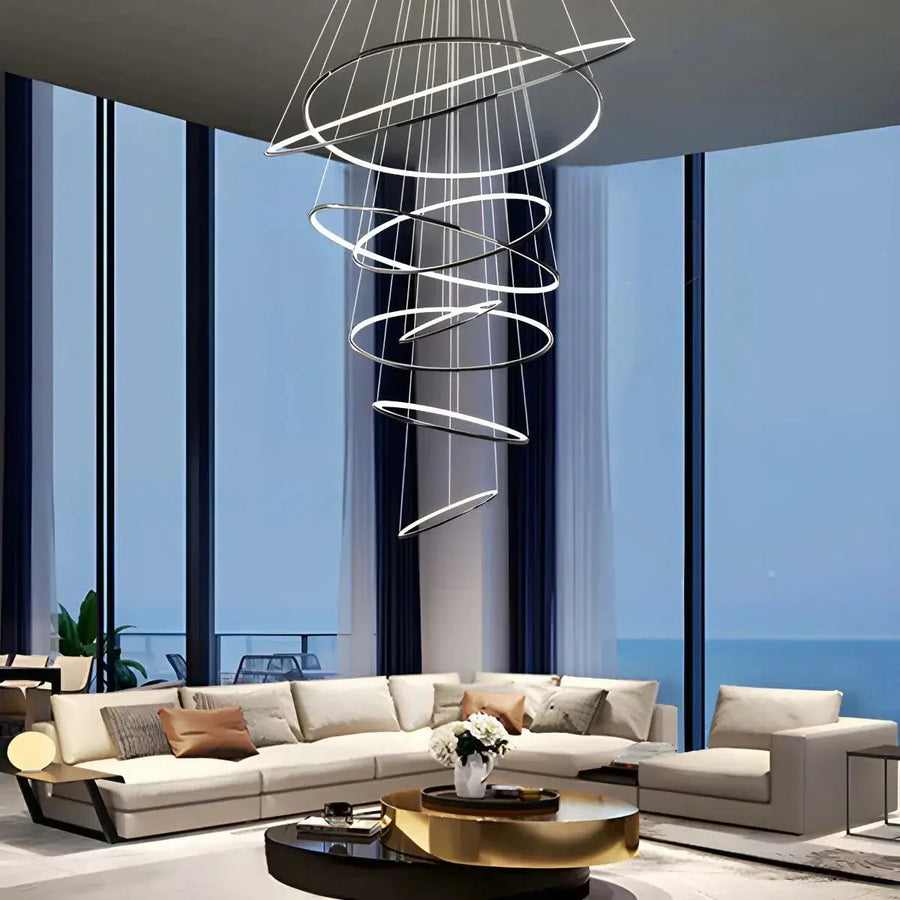Floating LED Rings Chandelier