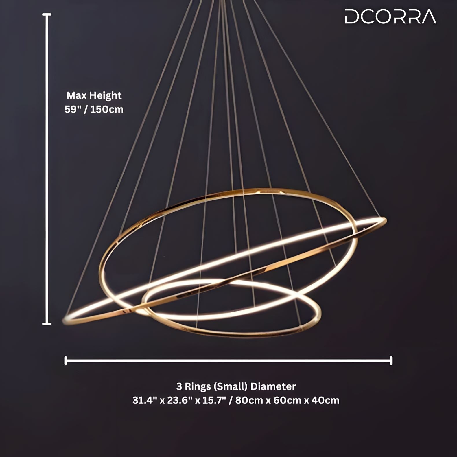 Floating LED Rings Chandelier - 3