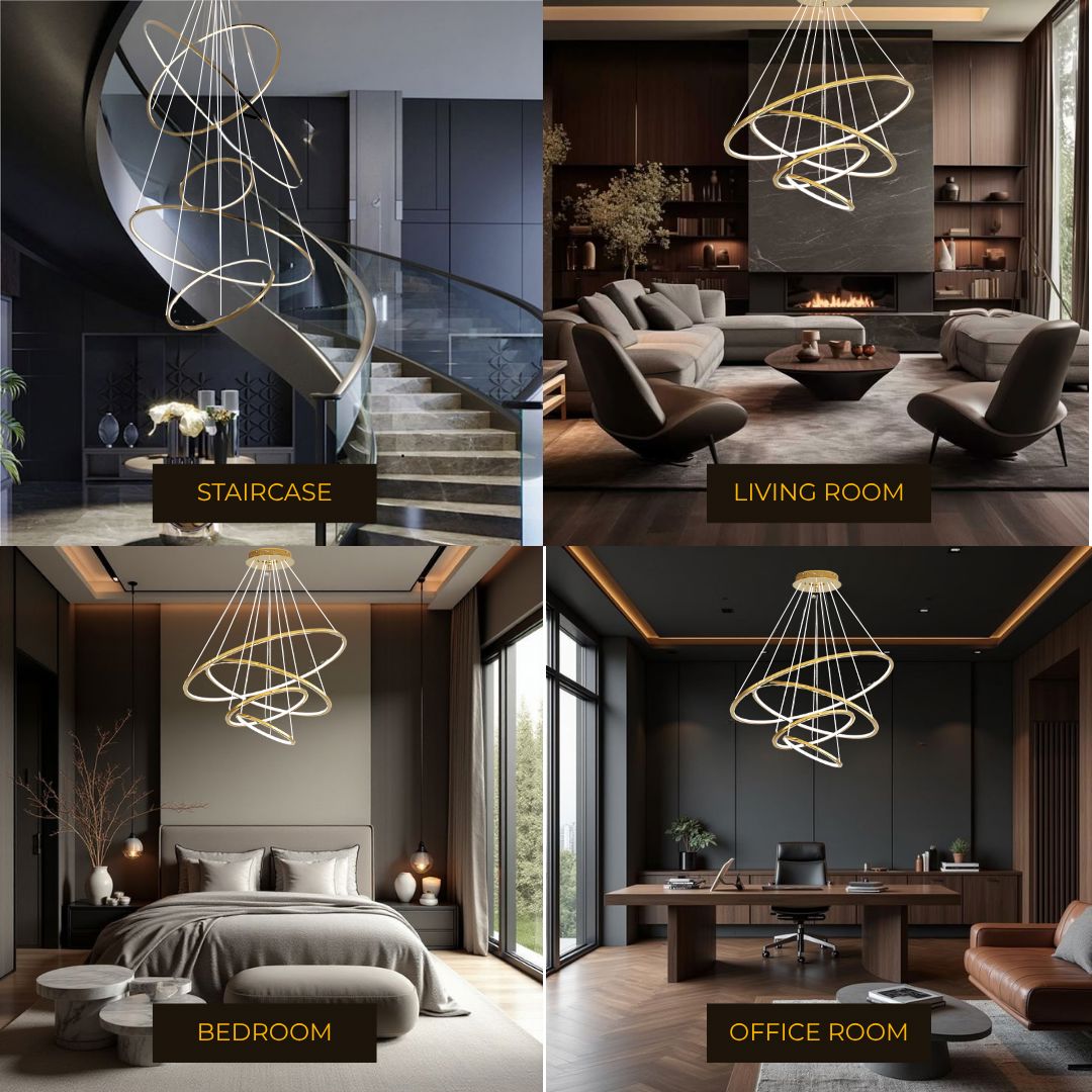 Floating LED Rings Chandelier - view 7