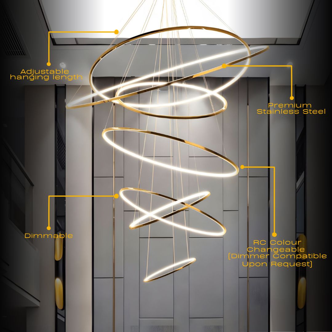 Floating LED Rings Chandelier - view 8