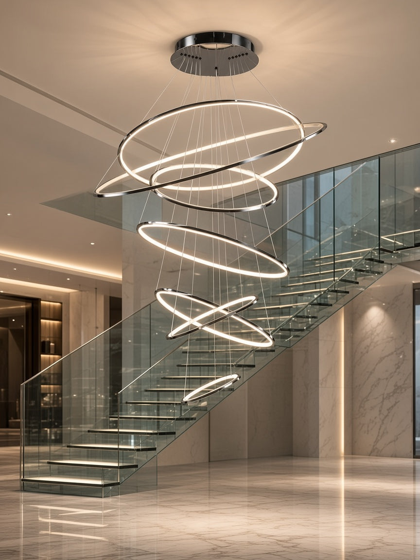Floating LED Rings Chandelier