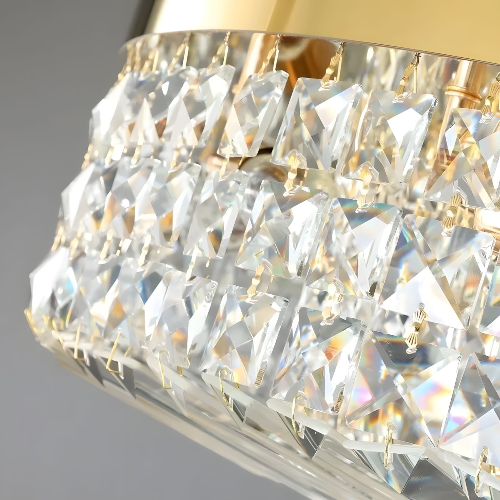 Flush Mount Crystal Ring Chandelier - Gold or Silver - view 10